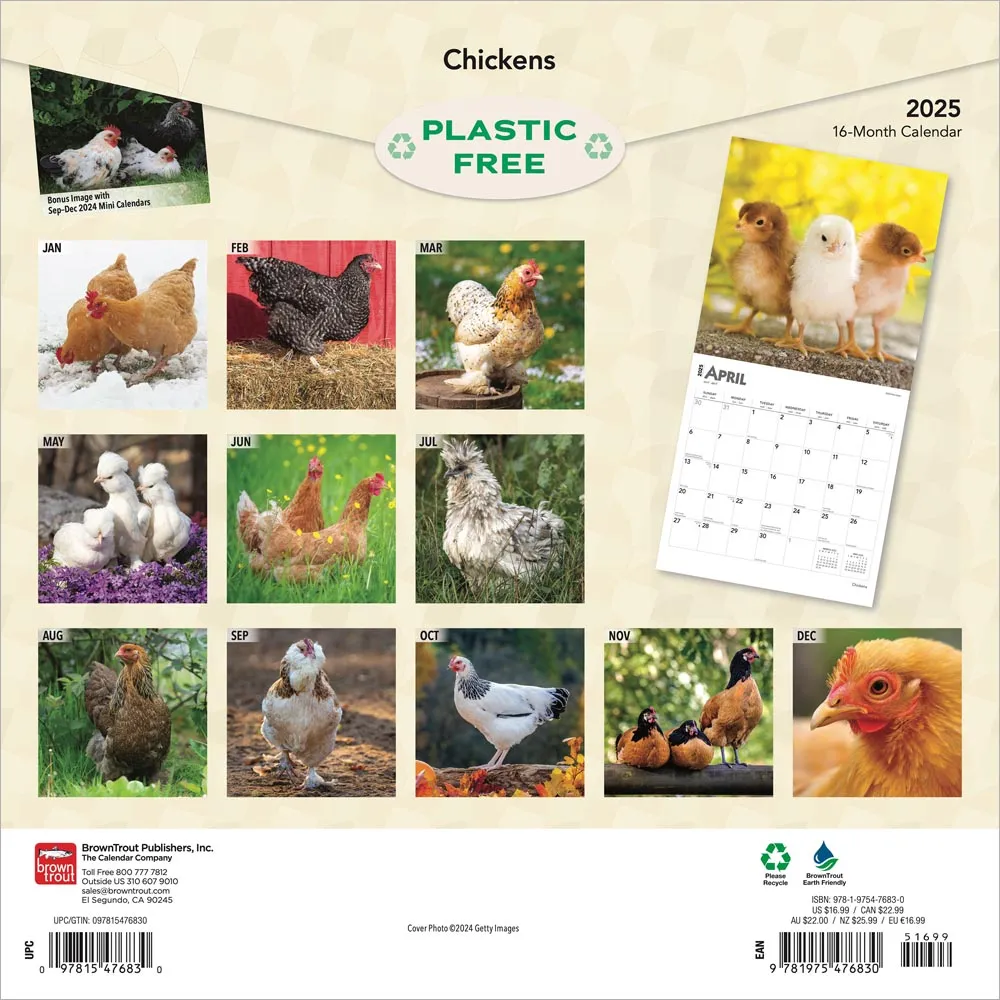 2025 Chickens Wall Calendar
