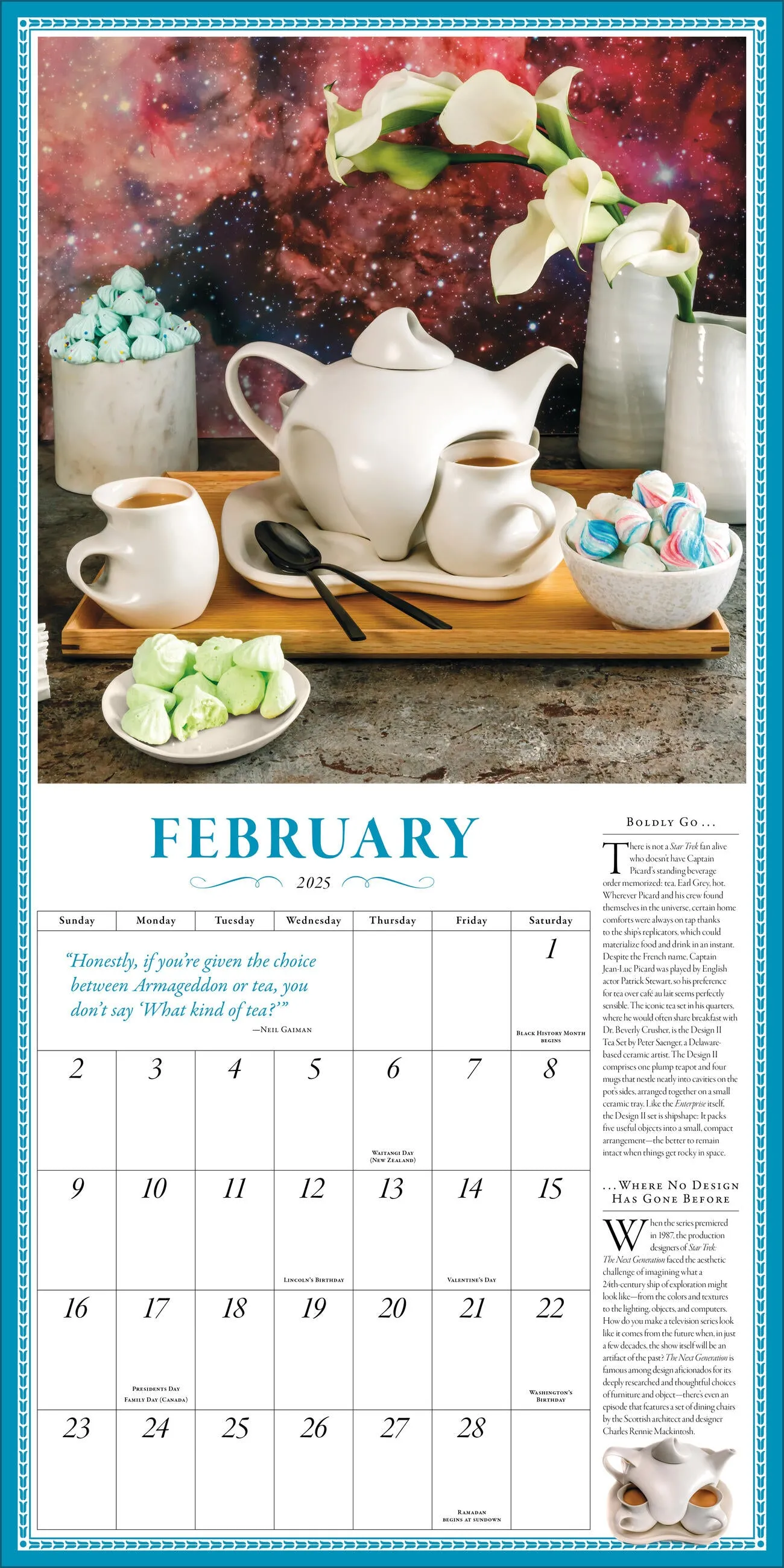 2025 Collectible Teapot Wall Calendar