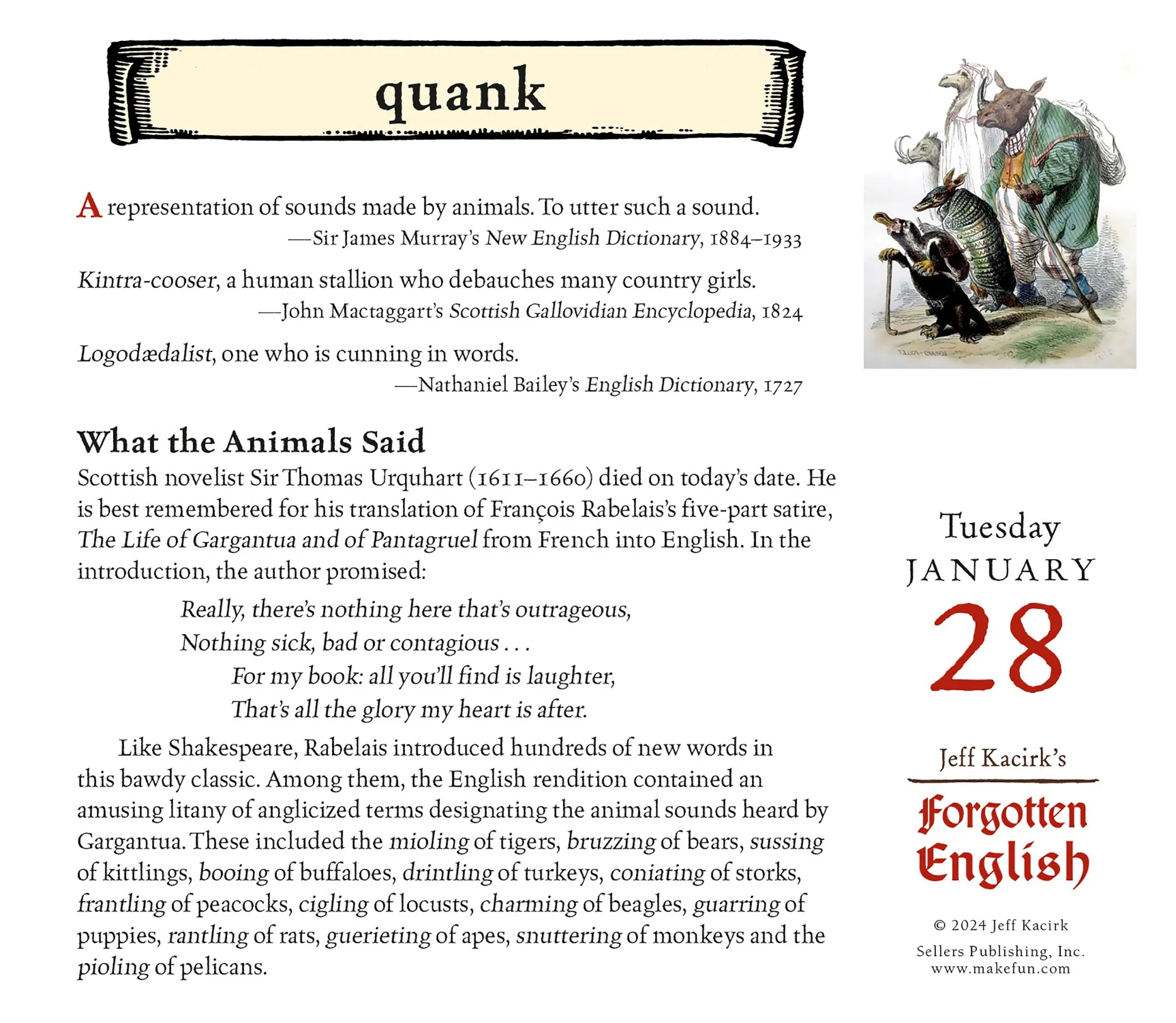 2025 Forgotten English Page-A-Day Calendar