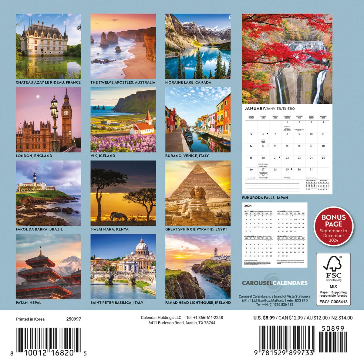 2025 Passport to the World Mini Wall Calendar
