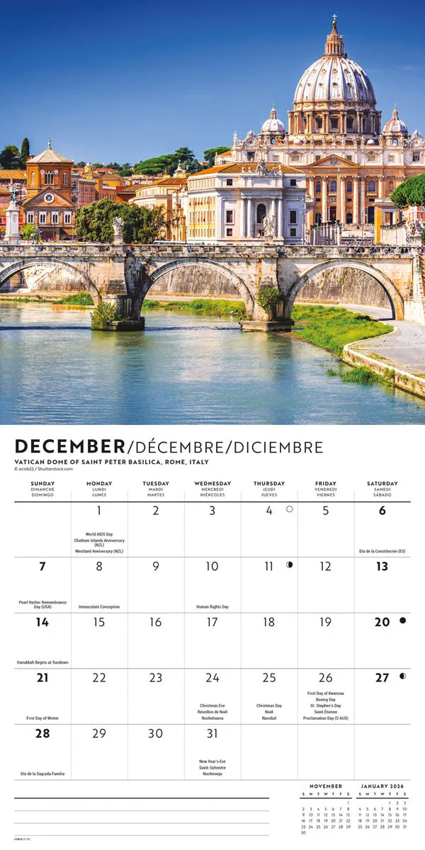 2025 Passport to the World Mini Wall Calendar