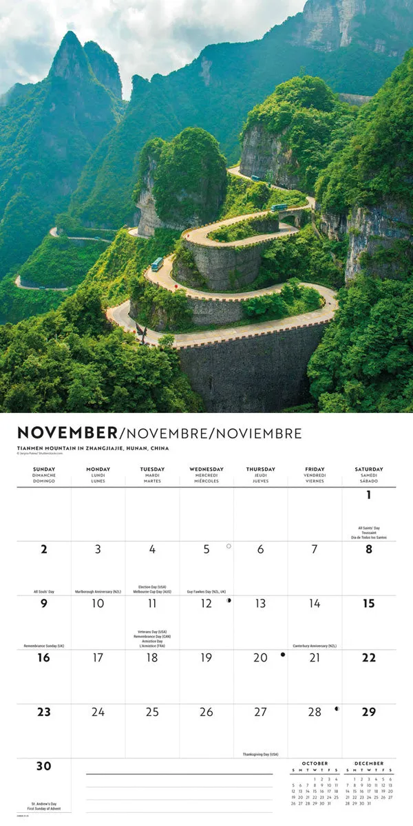 2025 Passports to the World Wall Calendar