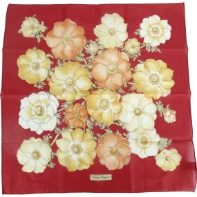 296127AN (S1) Salvatore Ferragamo Handkerchief Red Cotton