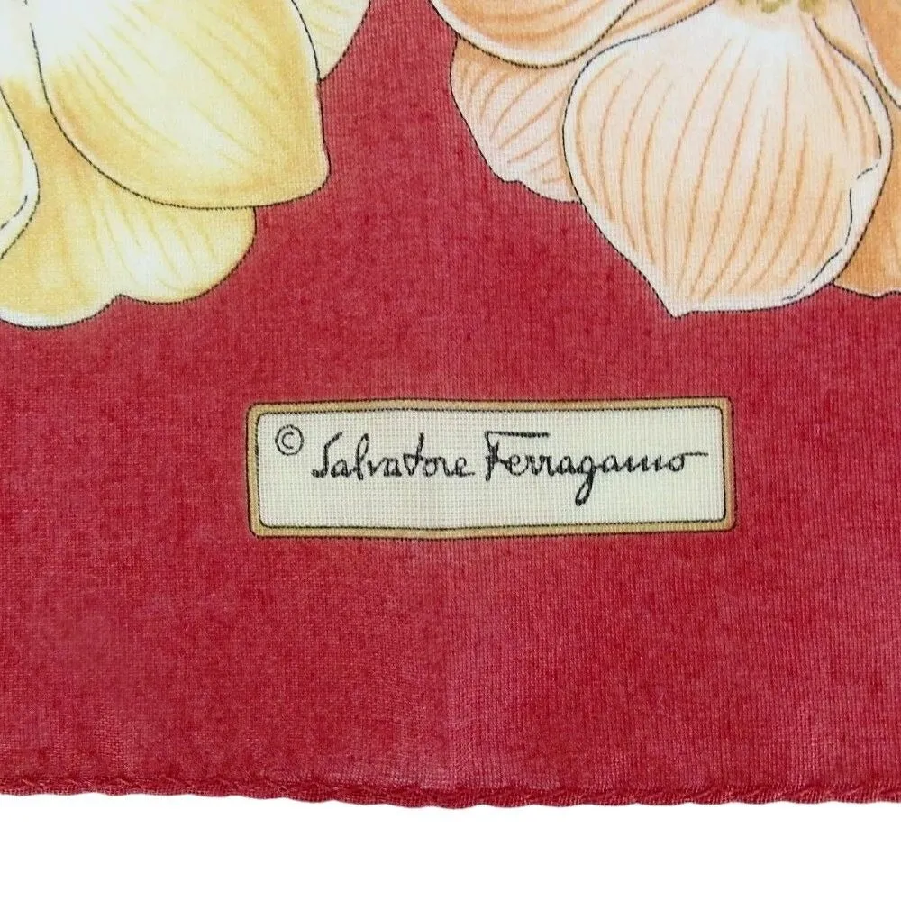 296127AN (S1) Salvatore Ferragamo Handkerchief Red Cotton