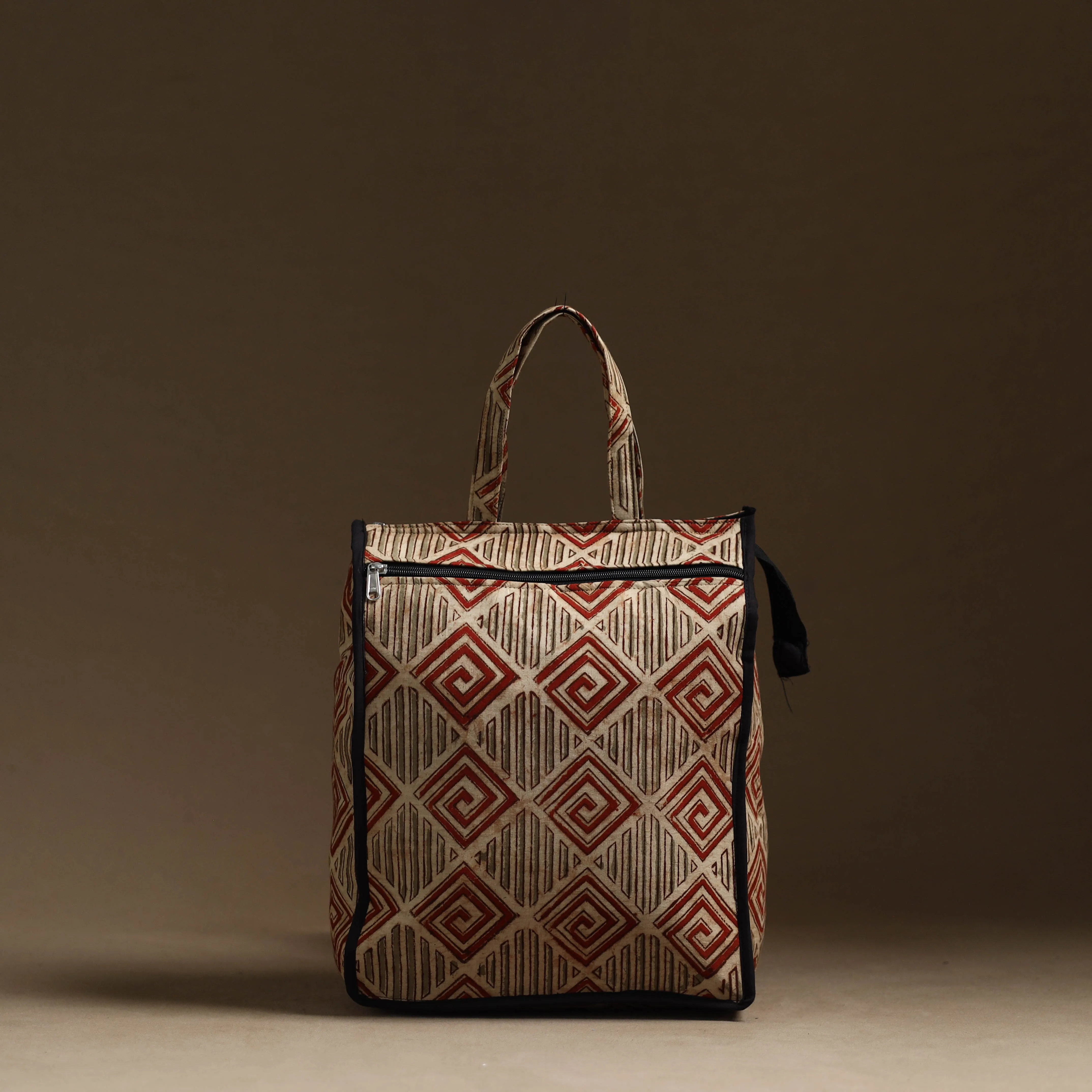 Beige - Handmade Cotton Shopping Hand bag 08