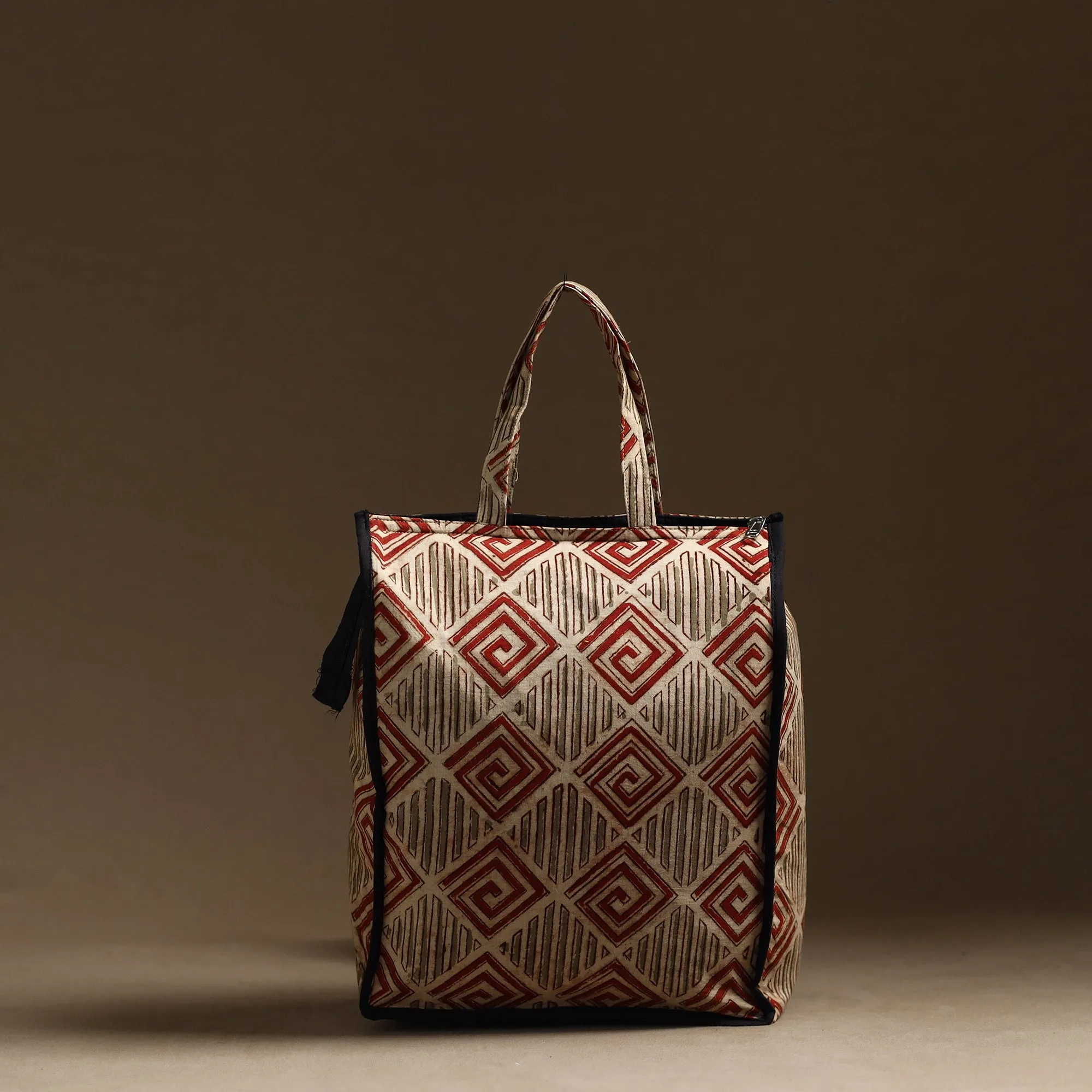 Beige - Handmade Cotton Shopping Hand bag 08