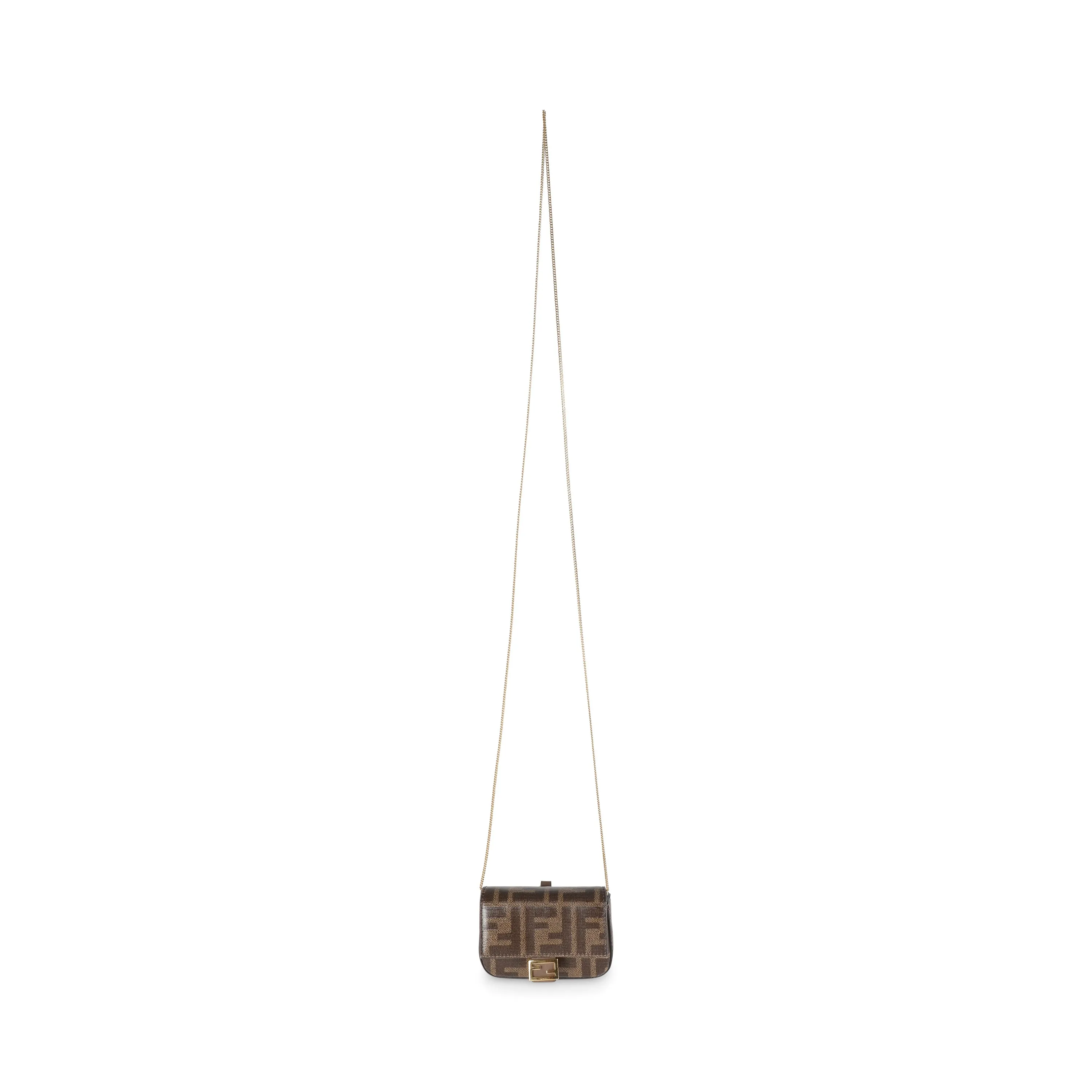 Brown Glazed Fabric FF 1974 Nano Baguette Charm