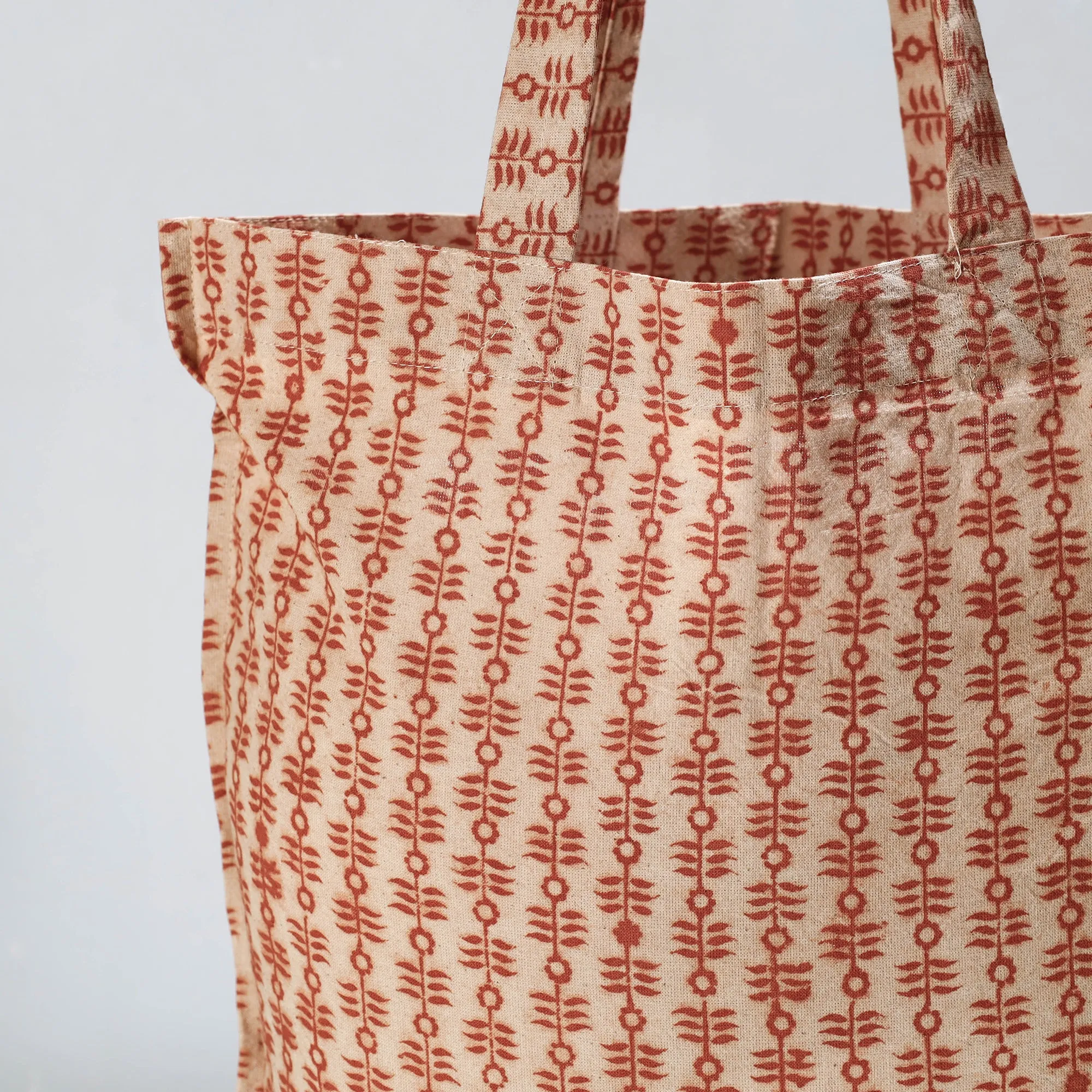 Brown - Pedana Kalamkari Block Printed Cotton Shopping Bag