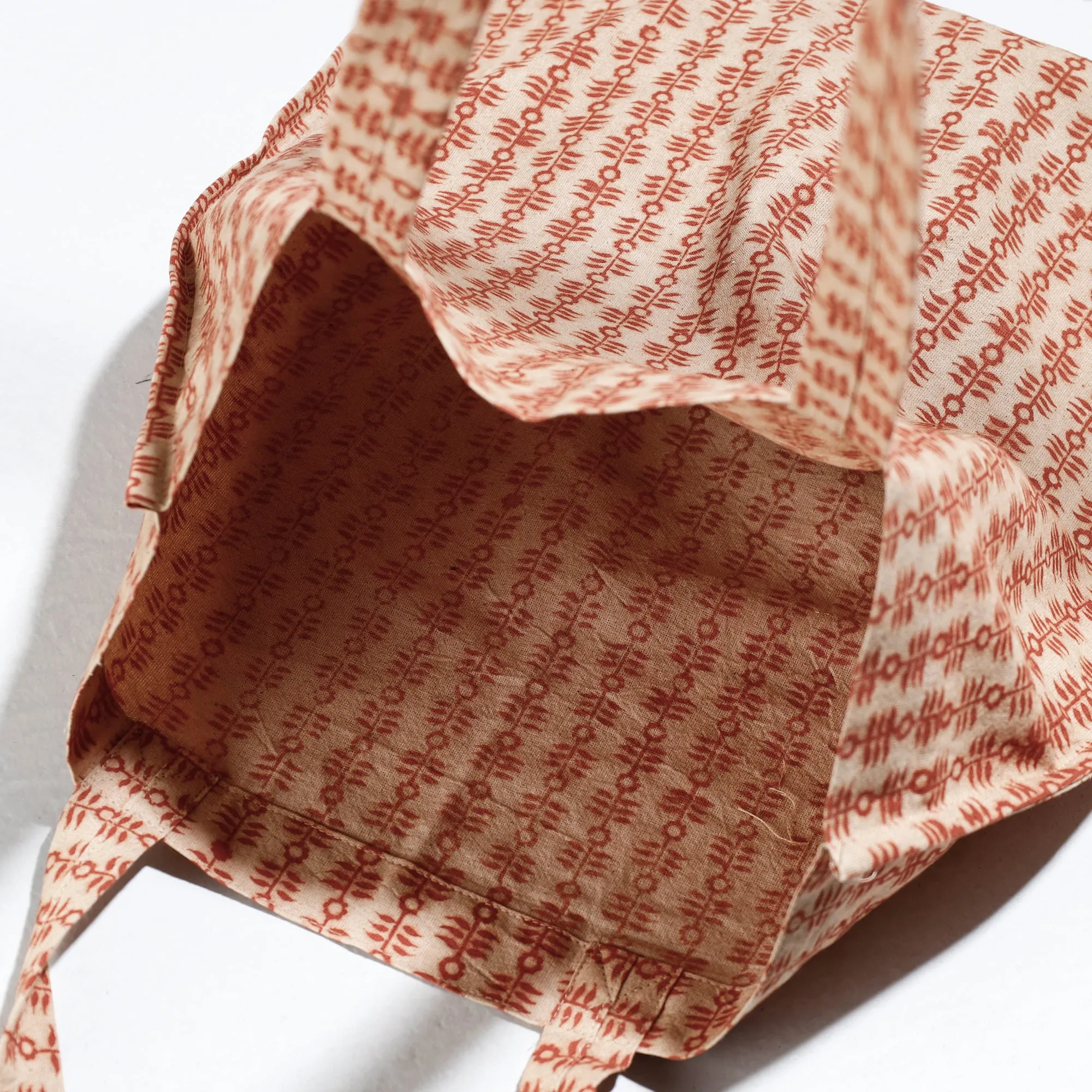 Brown - Pedana Kalamkari Block Printed Cotton Shopping Bag