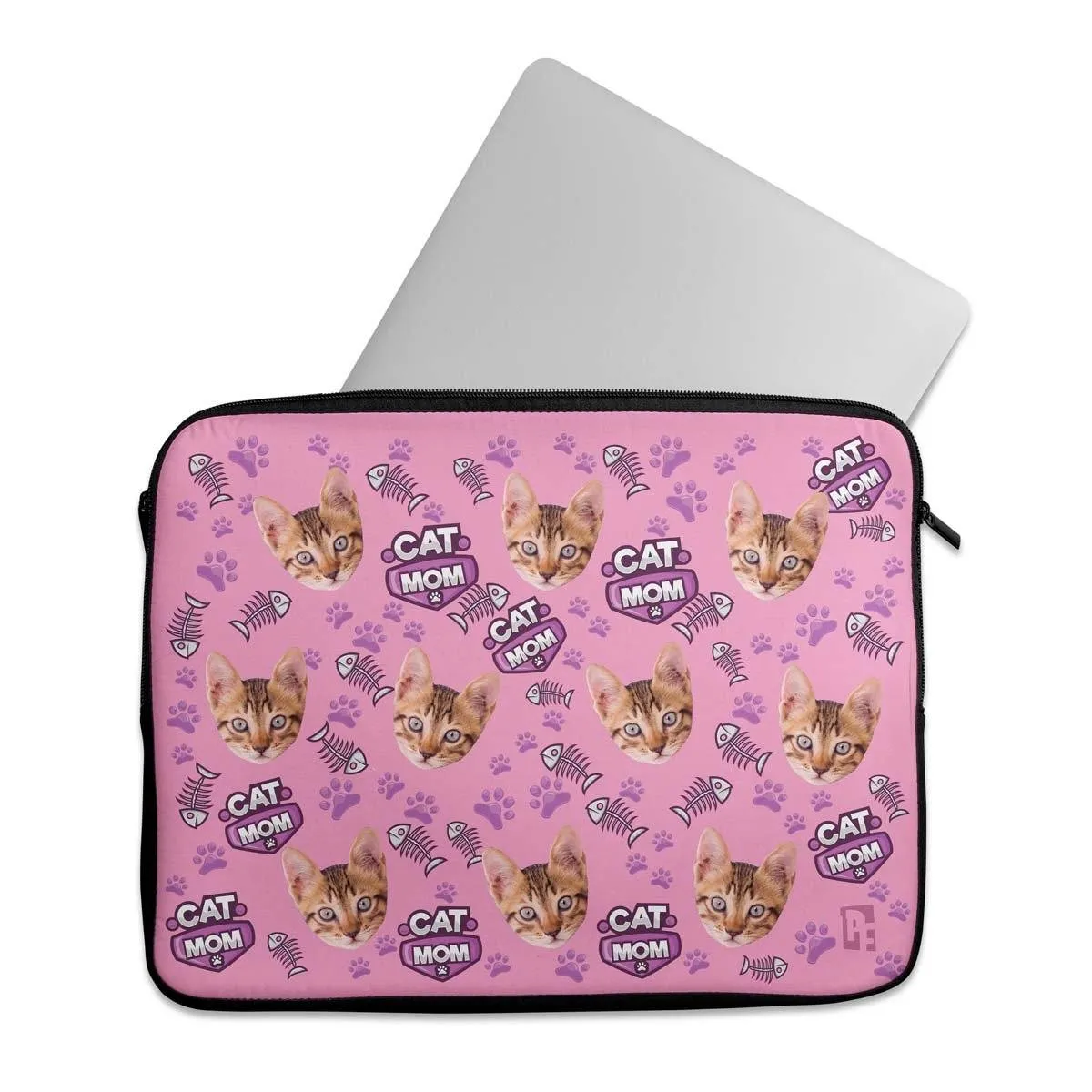Cat Mom Personalized Laptop Sleeve