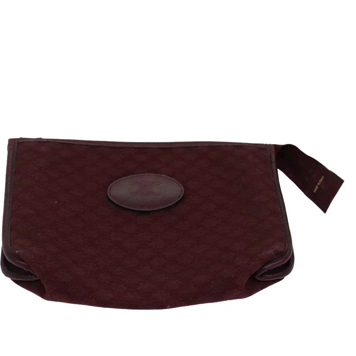 CELINE Macadam Canvas Clutch Bag 2Set Beige Red Auth bs14869