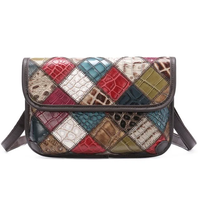 ChicLeather Patchwork Crossbody: Elegant and Fashionable
