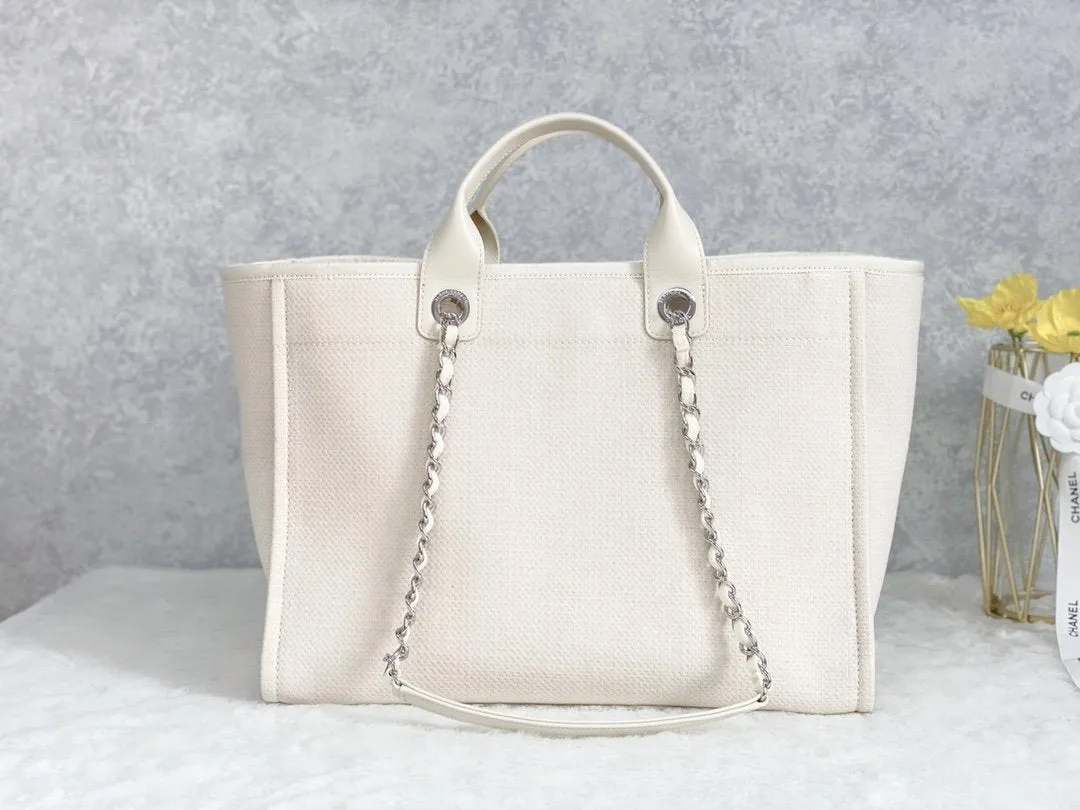 CHLSmall Shopping Bag Silver Hardware Cream For Women, Women&#8217;s Handbags, Shoulder Bags 15.2in/39cm AS3257