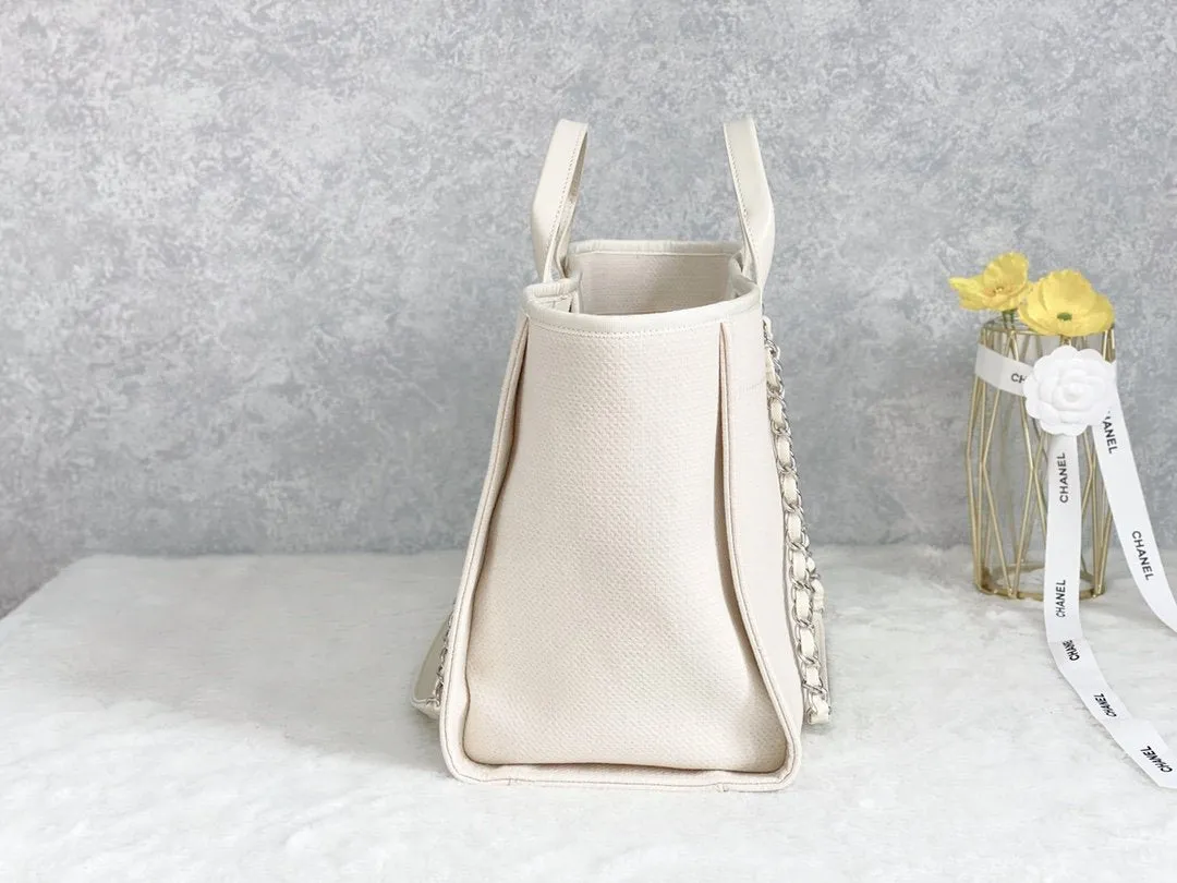 CHLSmall Shopping Bag Silver Hardware Cream For Women, Women&#8217;s Handbags, Shoulder Bags 15.2in/39cm AS3257