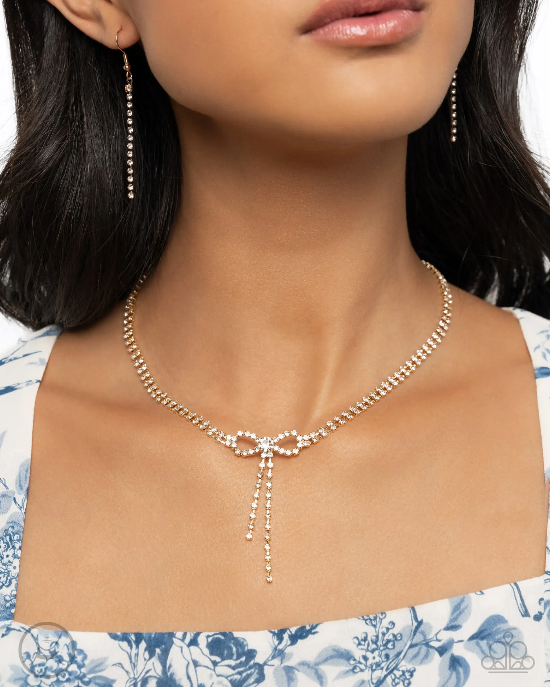 Complete Look -Gold Bow Necklace and Bracelet