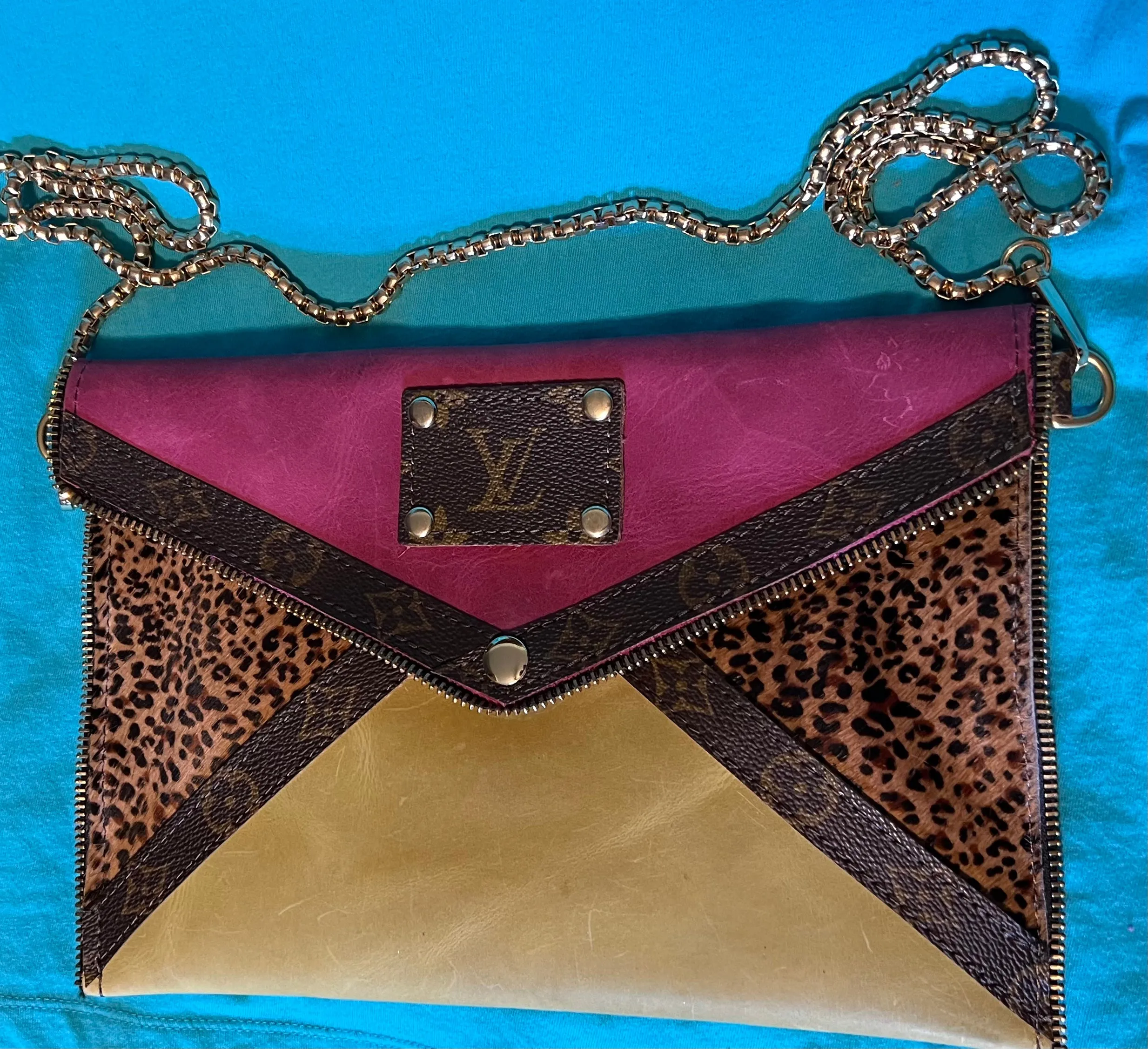 Fashion envelope crossbody clutch 100% Leather handbag