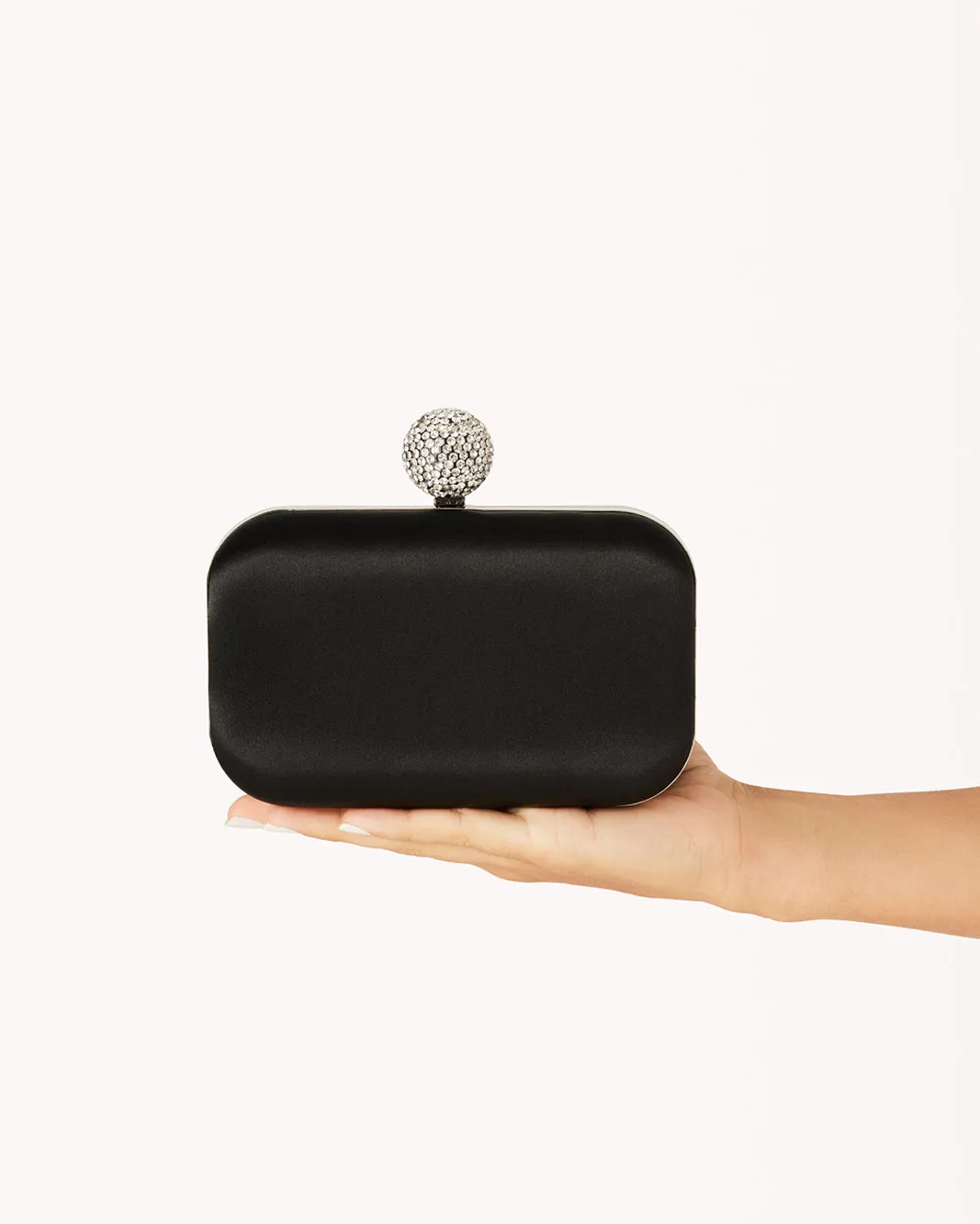 HANNA CLUTCH BAG - BLACK SATIN