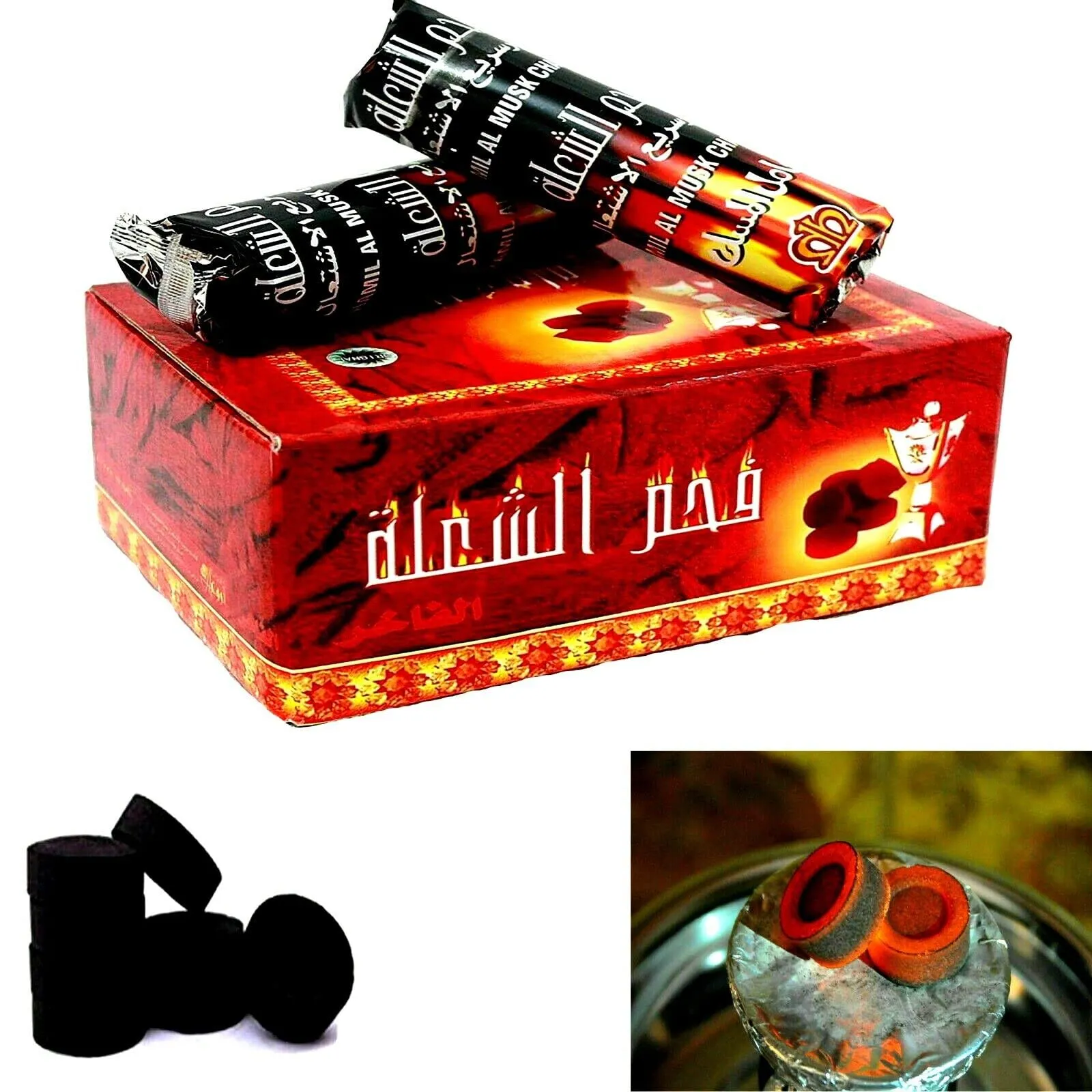 InfinitAu Charcoal Tablets for Burning Dhoop/Frankincense (Pack of 10 Roll (100 DISC))