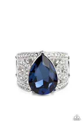 Kinda a Big Deal - Blue Ring - Paparazzi Accessories