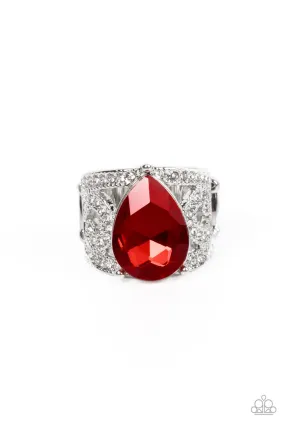 Kinda a Big Deal - Red Ring - Paparazzi Accessories