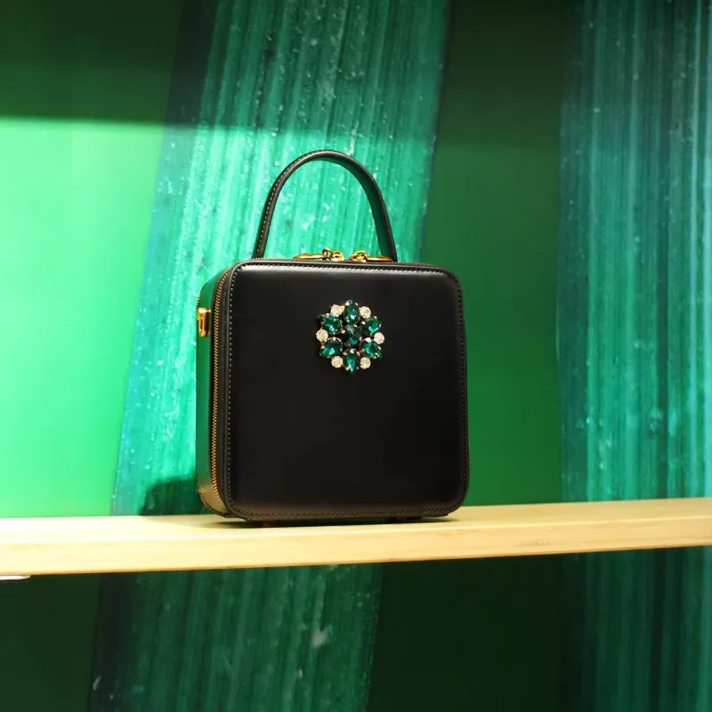 Ladies Boxy Leather Over The Shoulder Bag Leather Handbags For Women