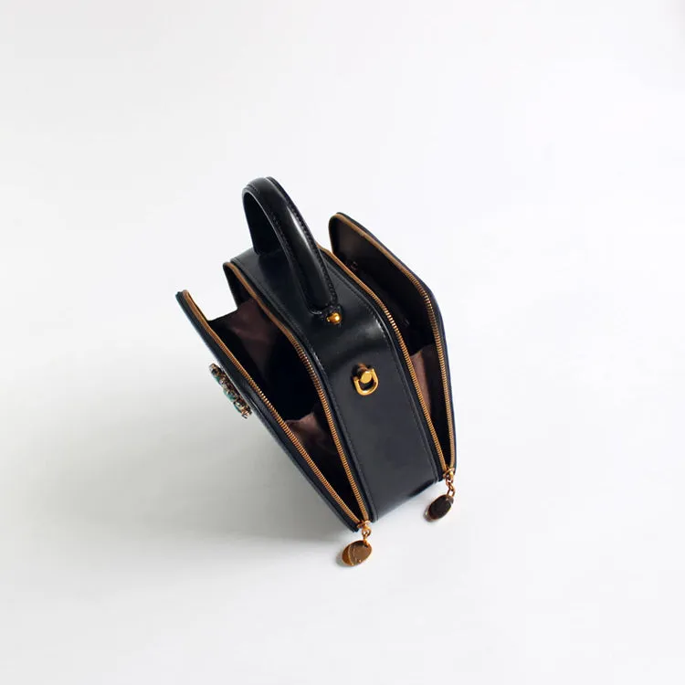 Ladies Boxy Leather Over The Shoulder Bag Leather Handbags For Women