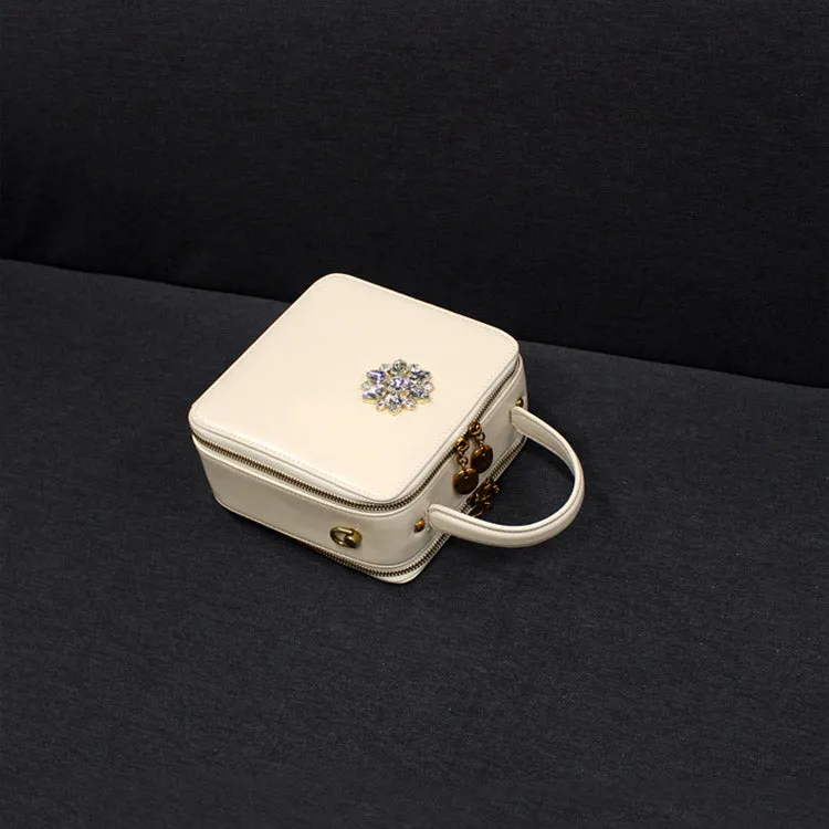 Ladies Boxy Leather Over The Shoulder Bag Leather Handbags For Women