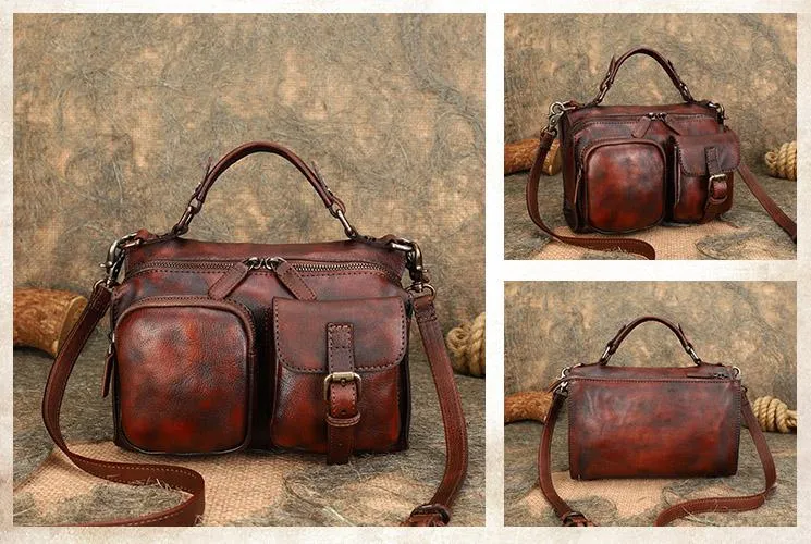 Ladies Vintage Shoulder Bags Genuine Leather Handbags For Women