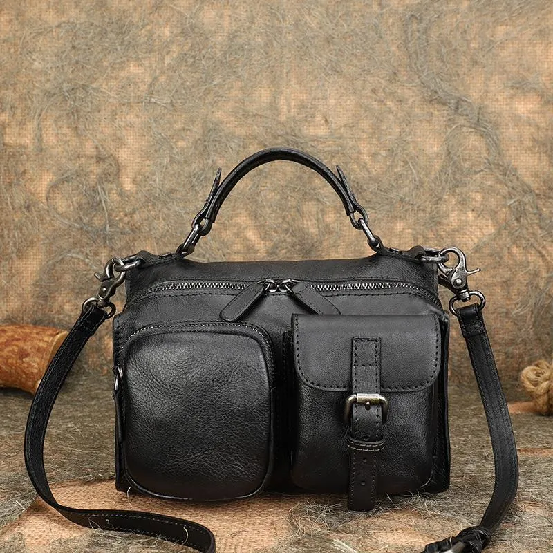 Ladies Vintage Shoulder Bags Genuine Leather Handbags For Women