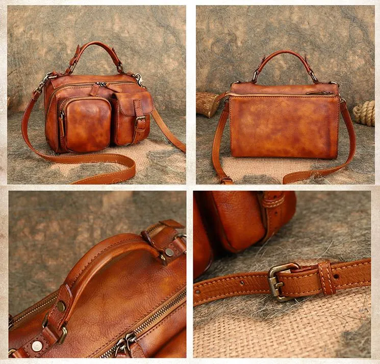 Ladies Vintage Shoulder Bags Genuine Leather Handbags For Women