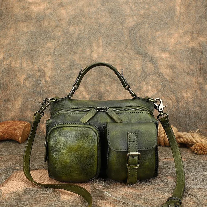 Ladies Vintage Shoulder Bags Genuine Leather Handbags For Women