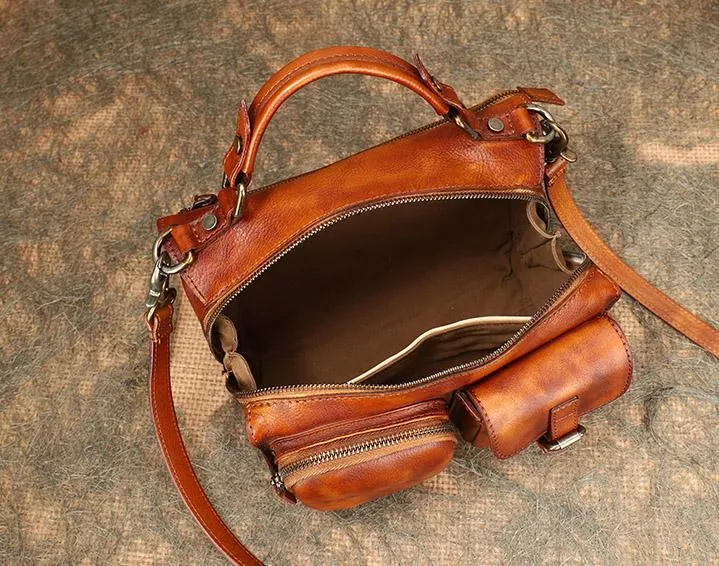 Ladies Vintage Shoulder Bags Genuine Leather Handbags For Women