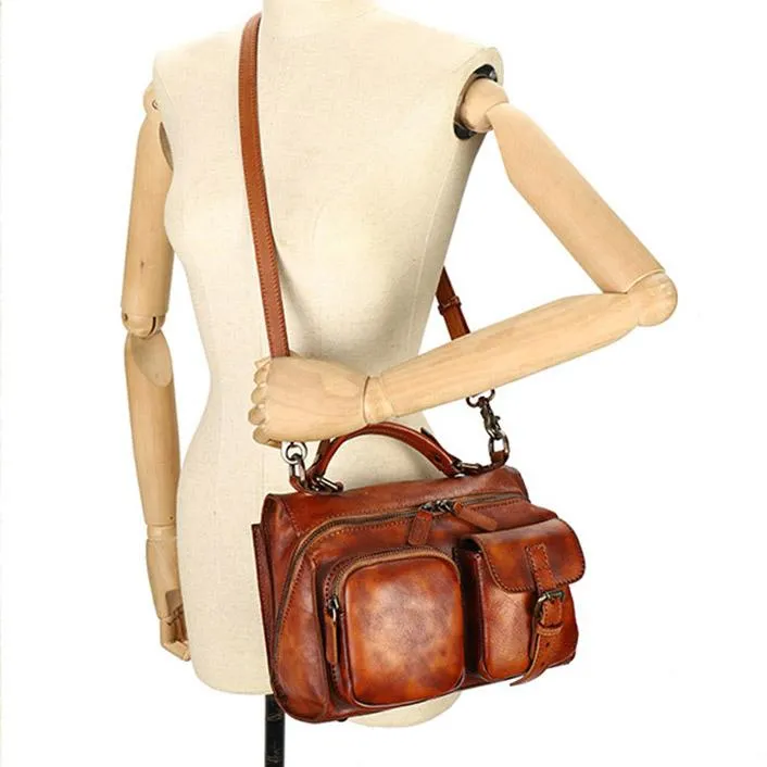 Ladies Vintage Shoulder Bags Genuine Leather Handbags For Women