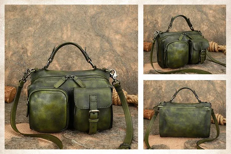 Ladies Vintage Shoulder Bags Genuine Leather Handbags For Women