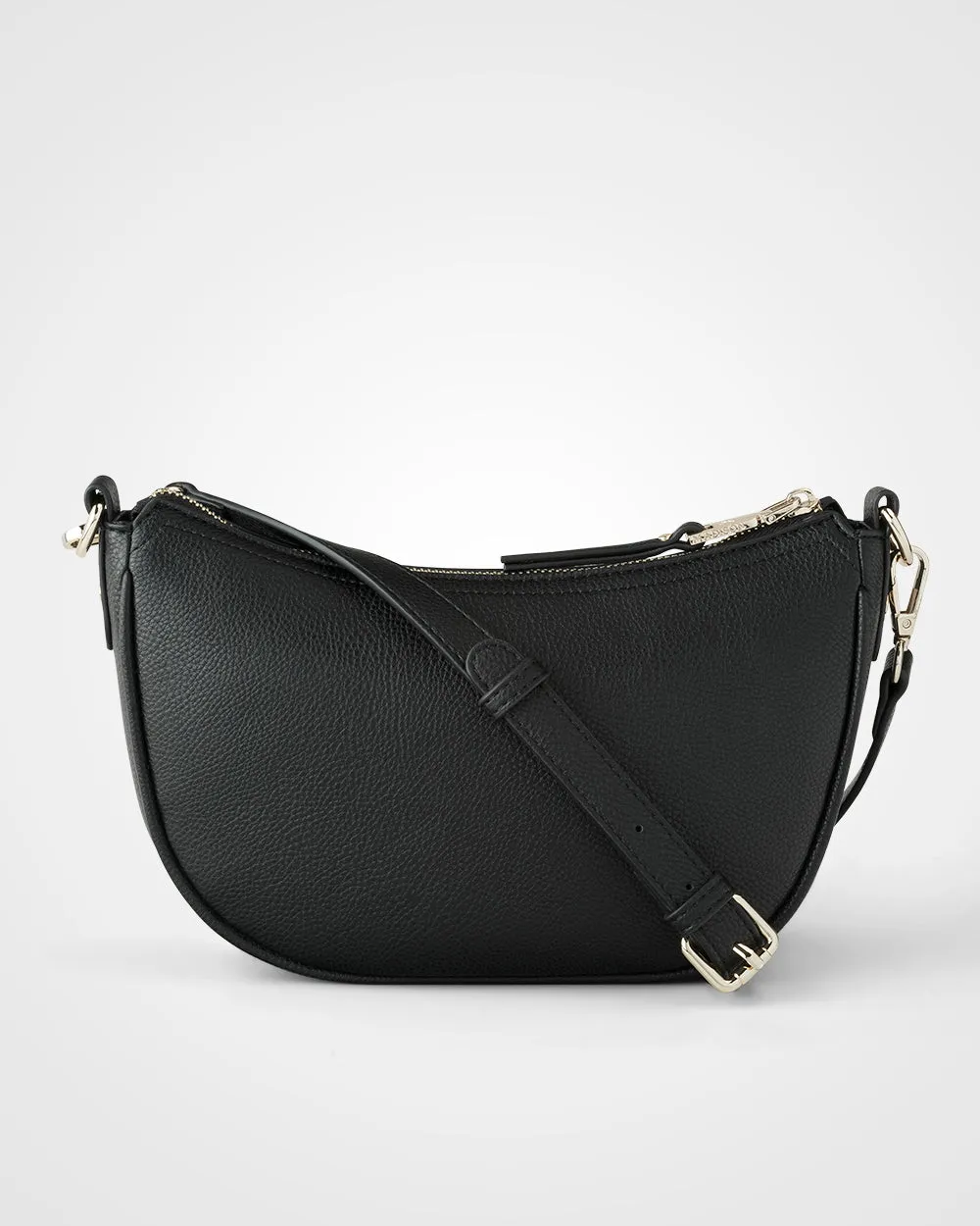 Layla Zip Top Curved Crossbody   Stripe Strap
