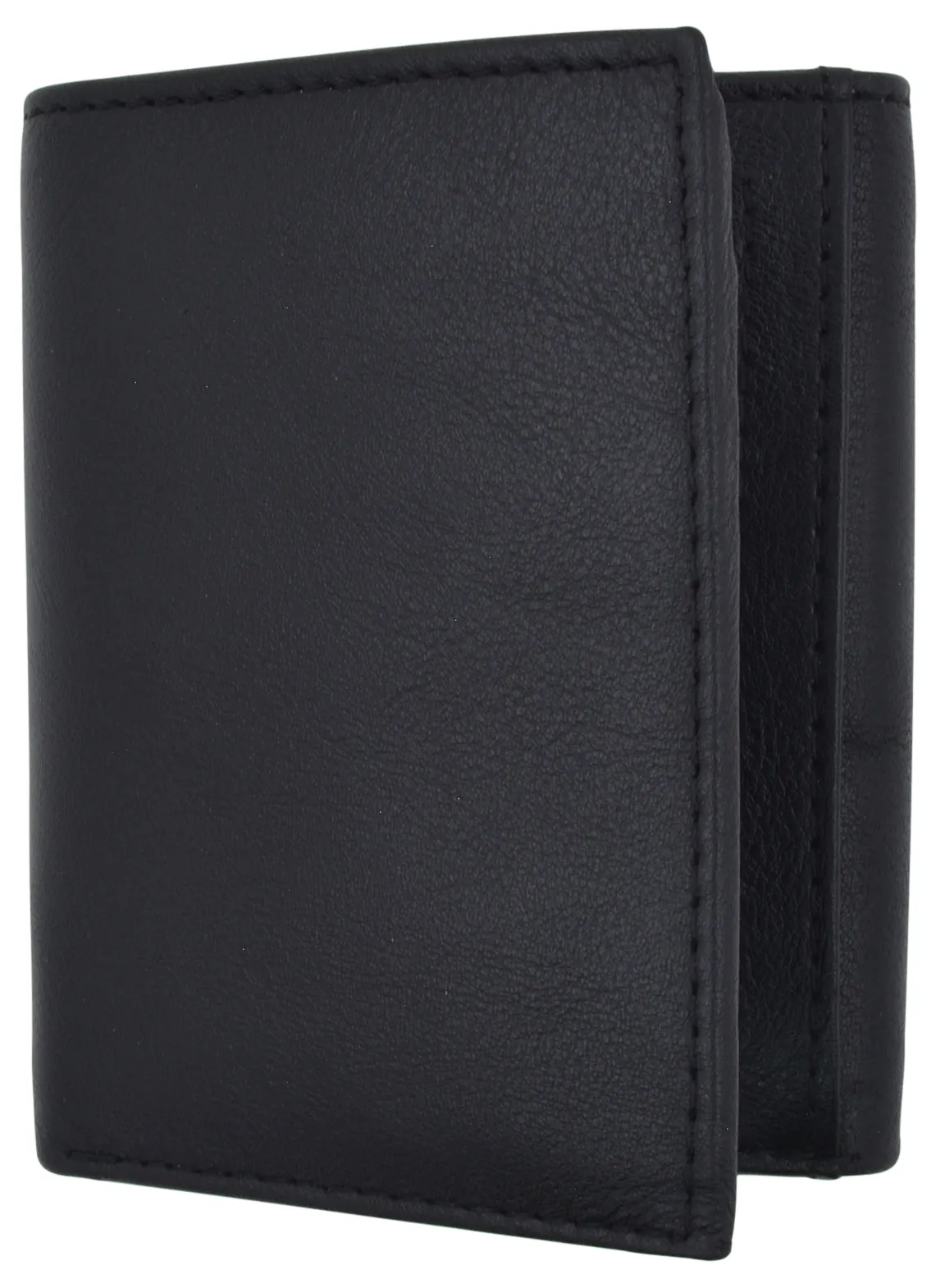 Leather RFID Blocking Trifold Credit Card Mens Wallet W/Outside ID Window & Box