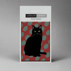Leslie Gerry Black Cat Fridge Magnet