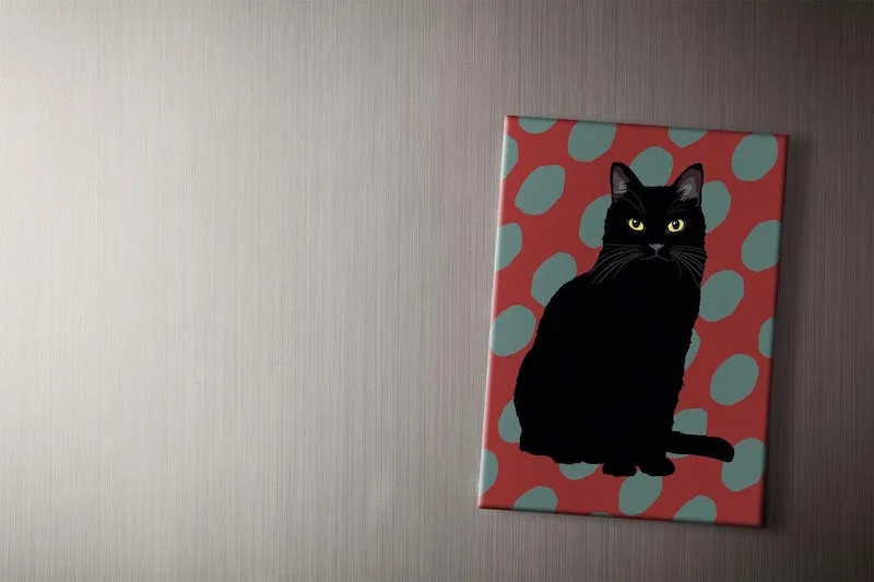 Leslie Gerry Black Cat Fridge Magnet