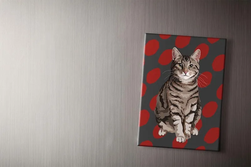 Leslie Gerry Tabby Cat Fridge Magnet