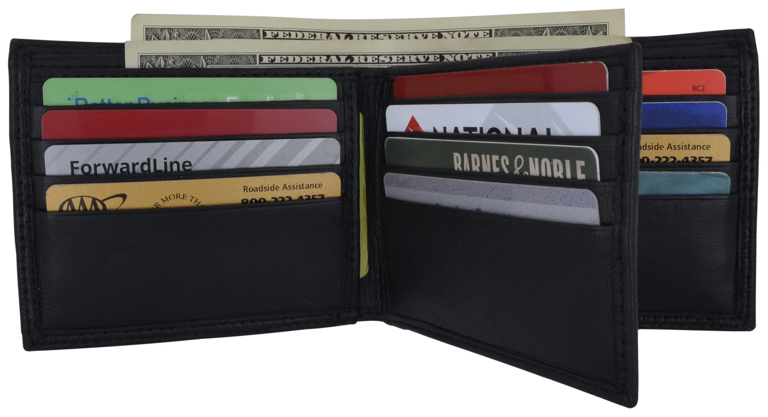Men's RFID Blocking Premium Leather Bifold Multi-Card Compact Center Flip Wallet by Swiss Marshall RFID510052