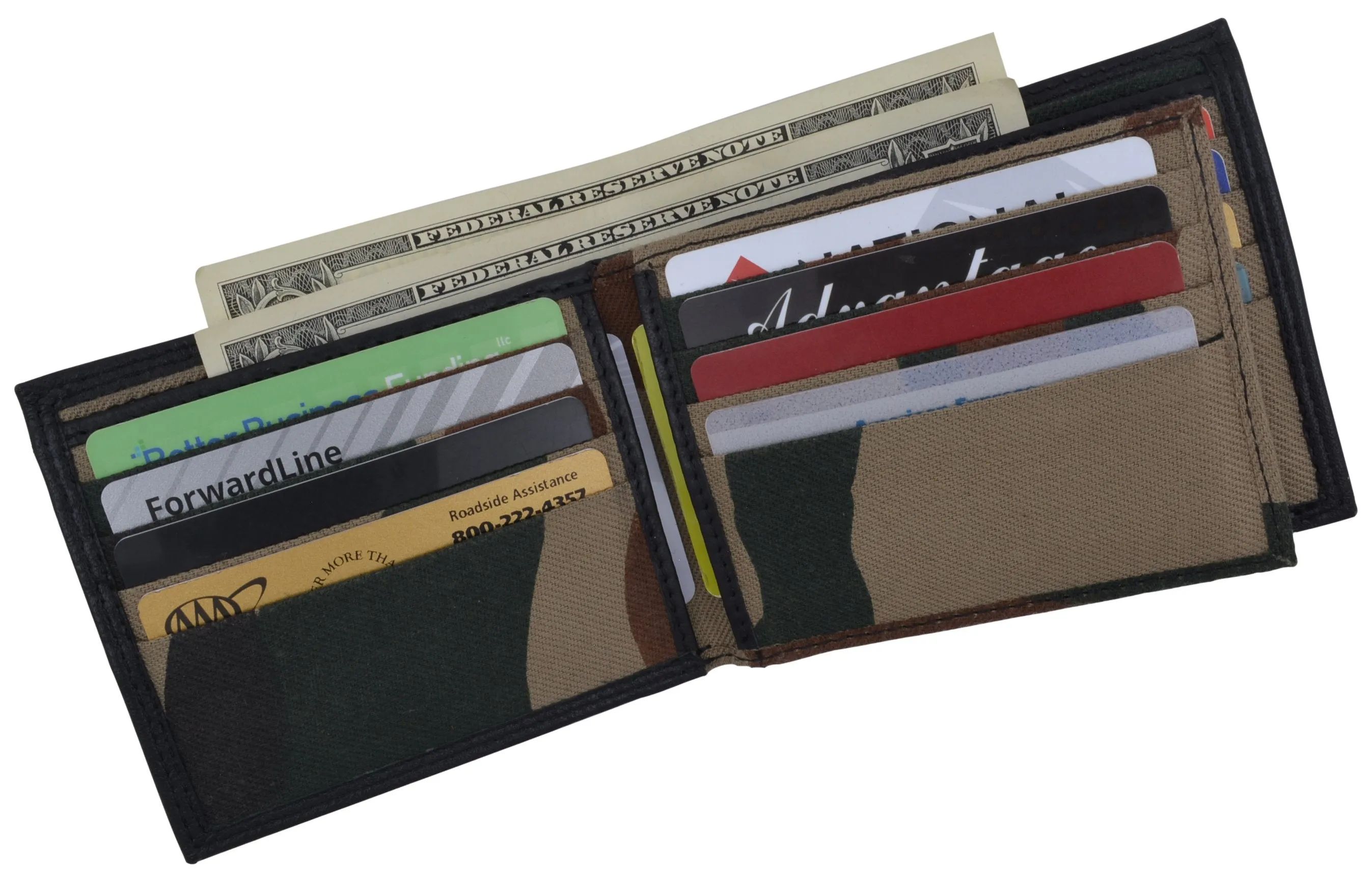 Men's RFID Blocking Premium Leather Bifold Multi-Card Compact Center Flip Wallet by Swiss Marshall RFID510052