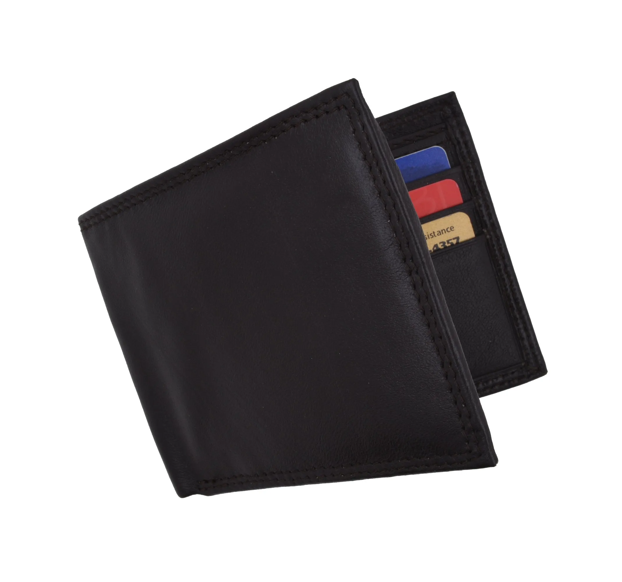 Men's Slim Bifold RFID Blocking Premium Genuine Leather Credit Card ID Wallet by Swiss Marshall RFID510060
