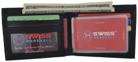 Men's Slim Bifold RFID Blocking Premium Genuine Leather Credit Card ID Wallet by Swiss Marshall RFID510060
