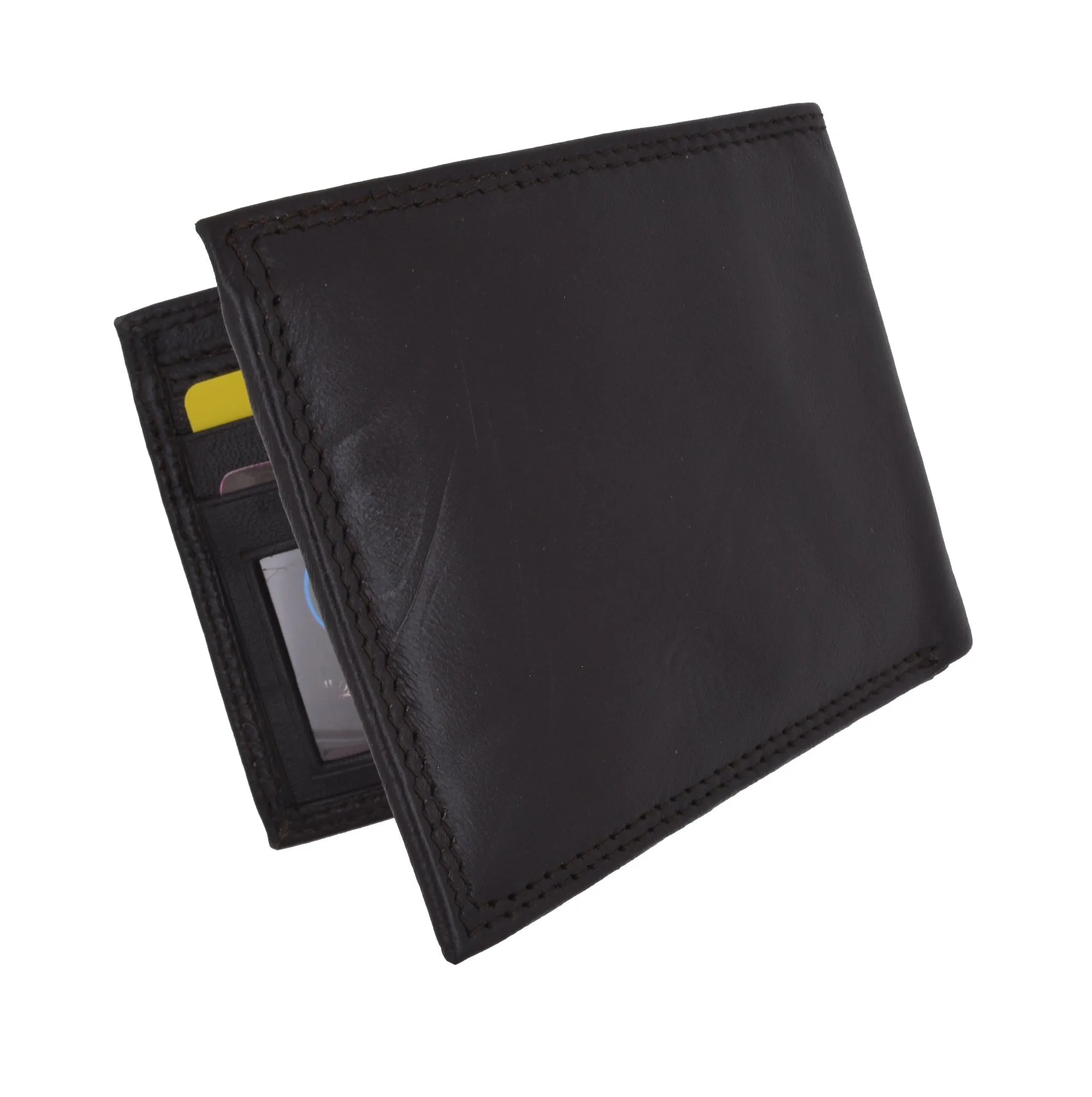 Men's Slim Bifold RFID Blocking Premium Genuine Leather Credit Card ID Wallet by Swiss Marshall RFID510060