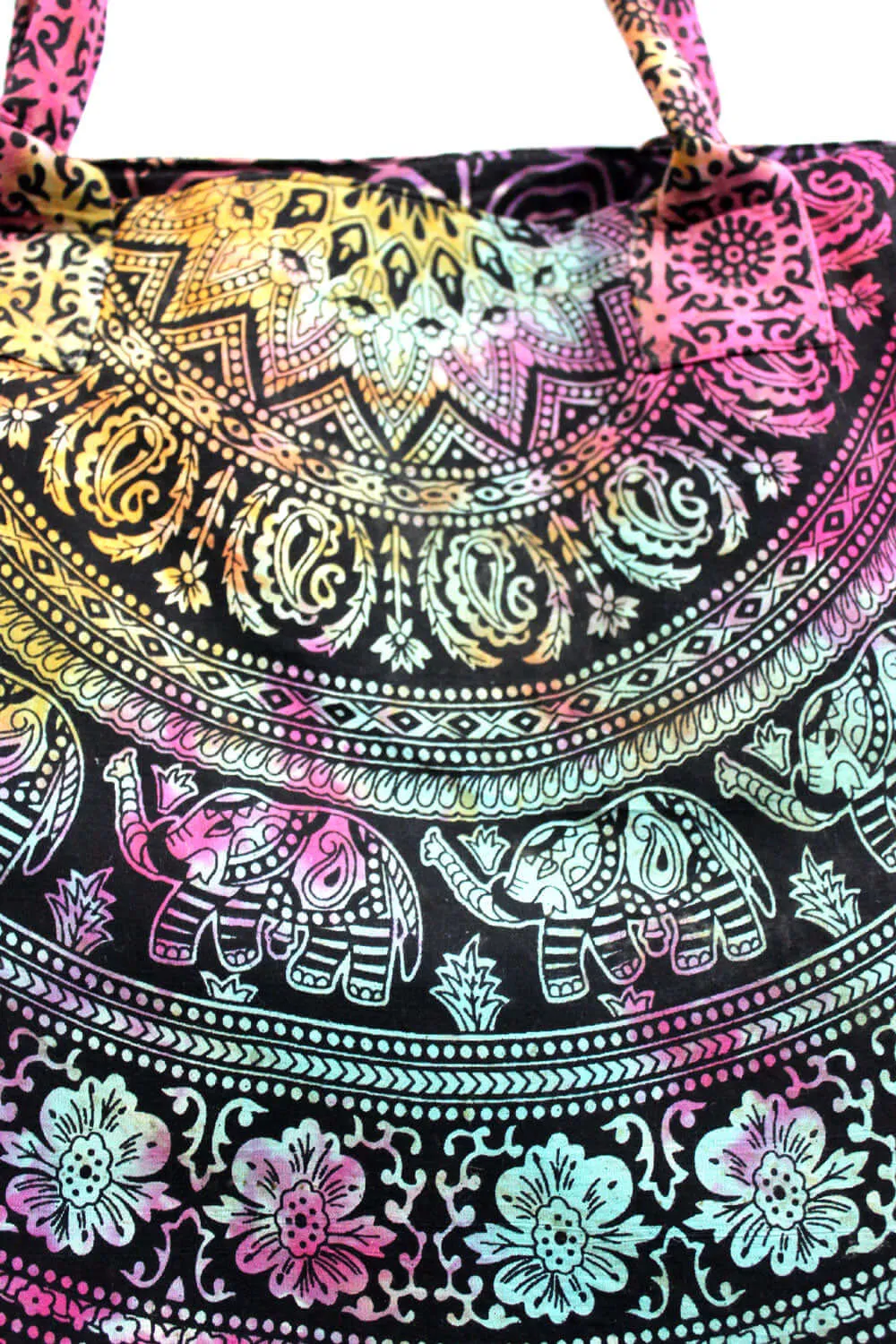 Multicolor Tote Bag Hand Stitch Shopping Bag