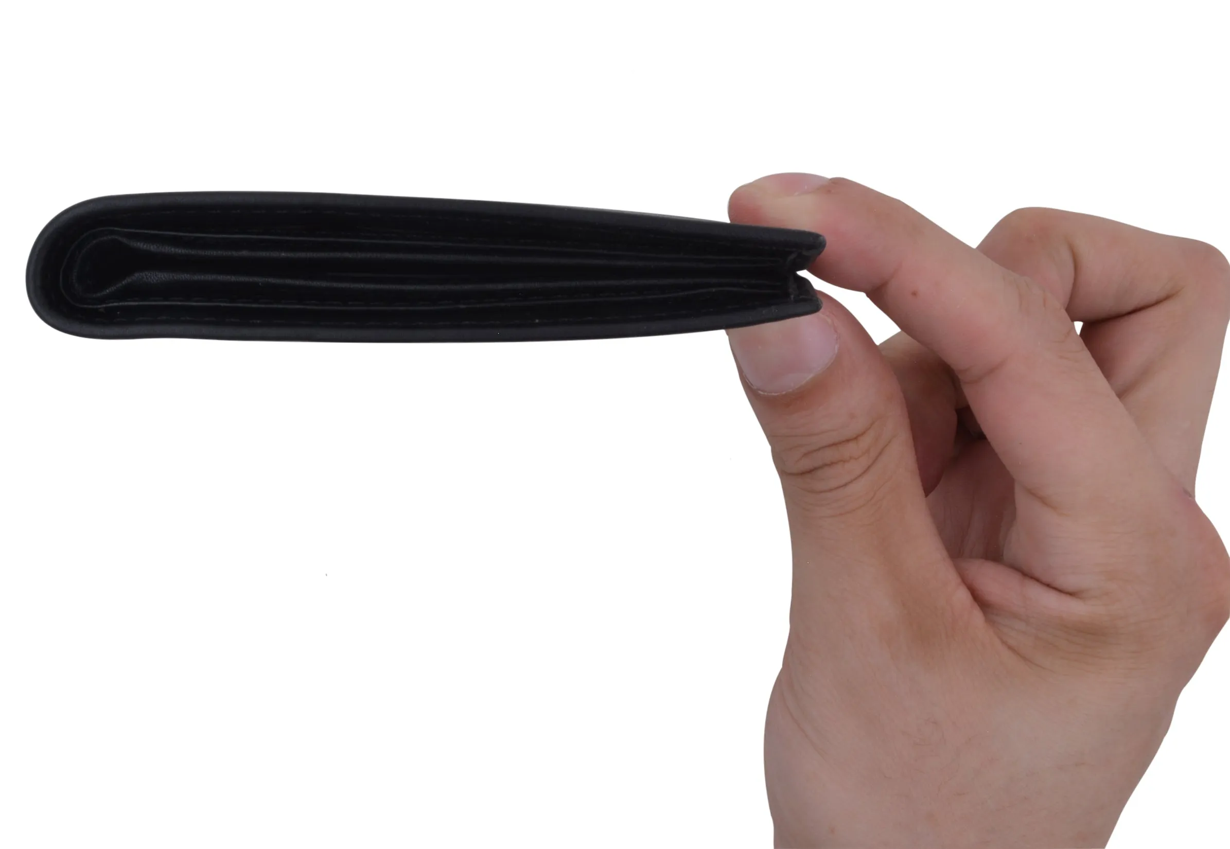 Premium Leather RFID Blocking Men's Slim Bifold Credit Card ID Wallet Black Gift Box