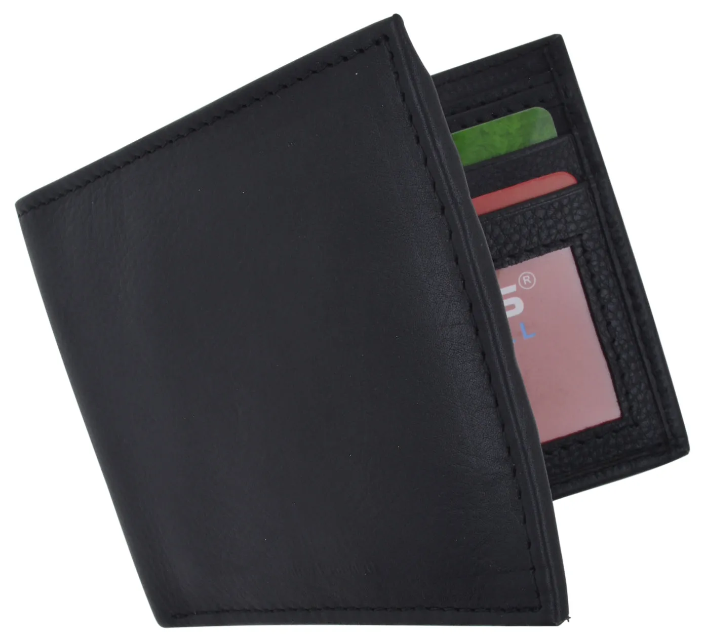 Premium Leather RFID Blocking Men's Slim Bifold Credit Card ID Wallet Black Gift Box