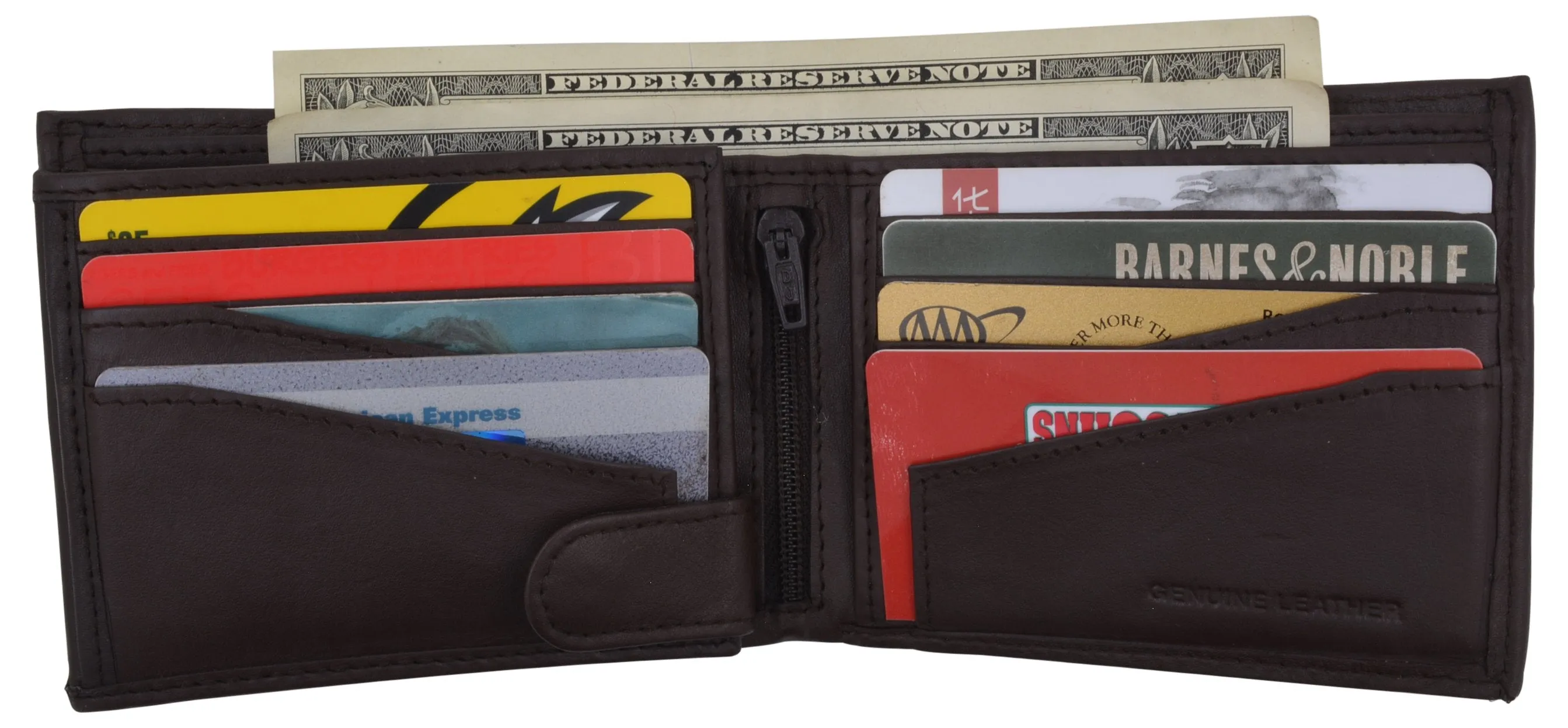 Premium Leather RFID Mens Credit Card ID Holder Wallet W/Interior Snap Closure RFIDCN1533