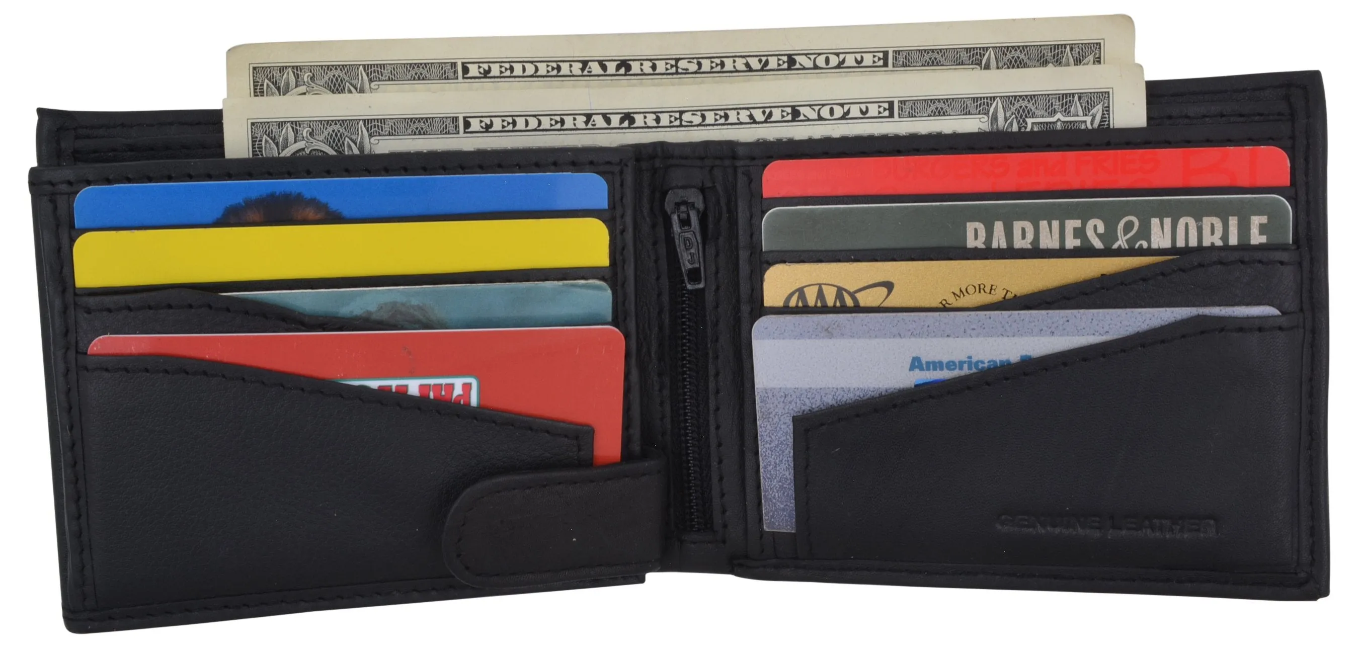 Premium Leather RFID Mens Credit Card ID Holder Wallet W/Interior Snap Closure RFIDCN1533