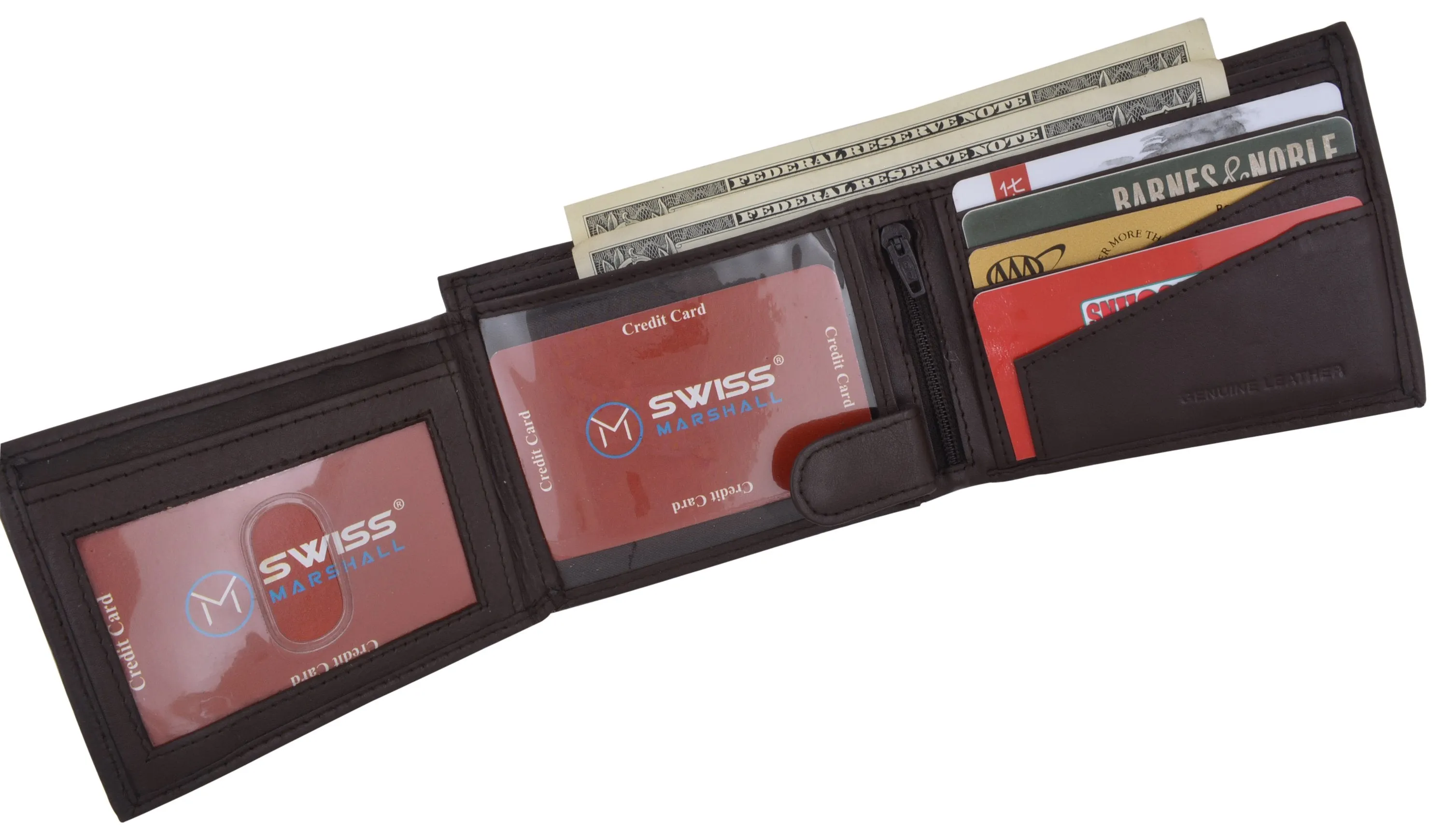 Premium Leather RFID Mens Credit Card ID Holder Wallet W/Interior Snap Closure RFIDCN1533